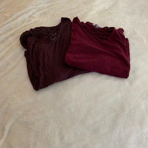 American Eagle Outfitter Top and Arizona Jeans Purple Sweater Duo Size M